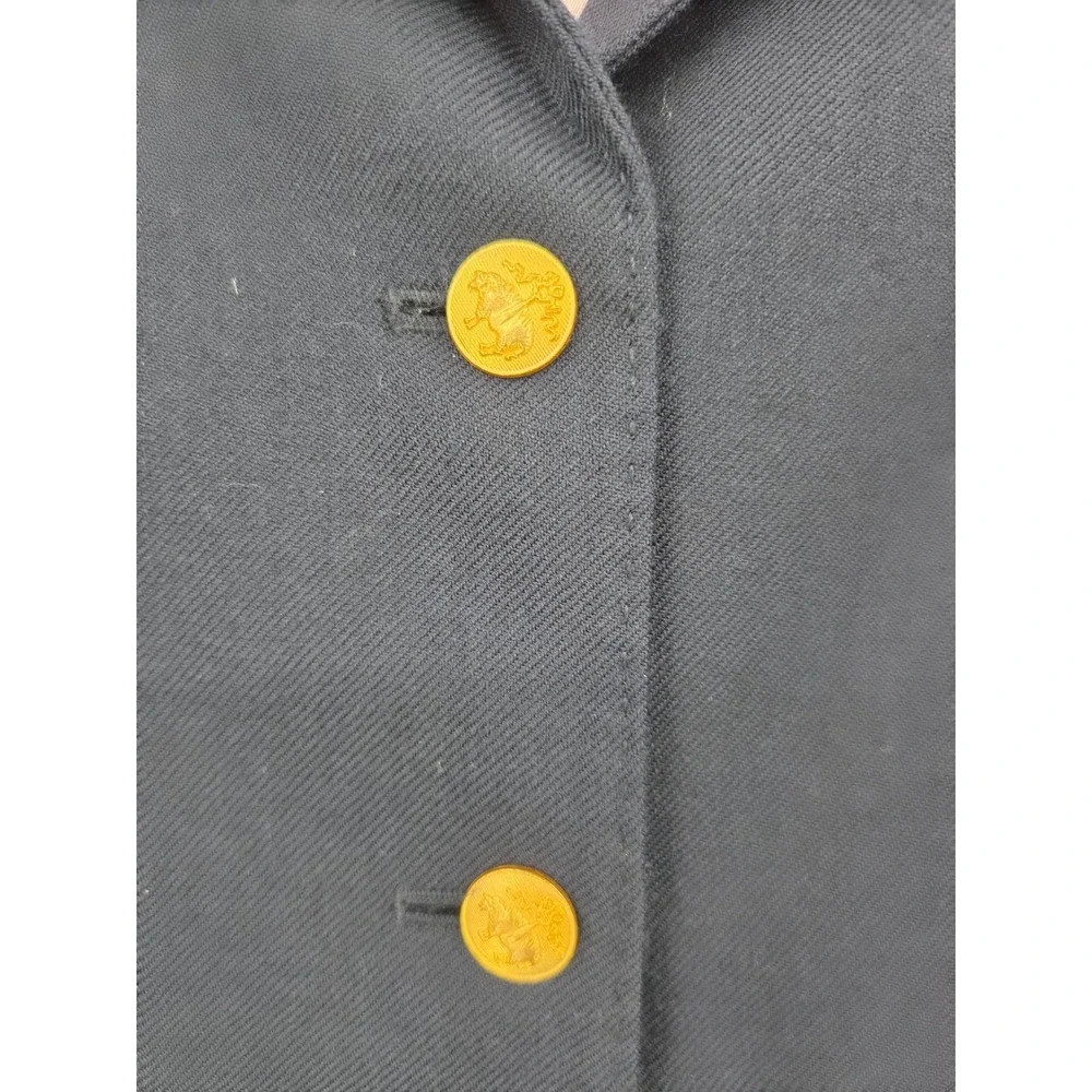 Brooks Brothers Fleece Kids Navy Blue 100% Wool Blazer Gold Buttons Size 8